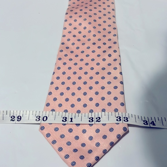 Vintage Pink with Blue Flowers G. Galvani Silk Tie - Picture 6 of 8